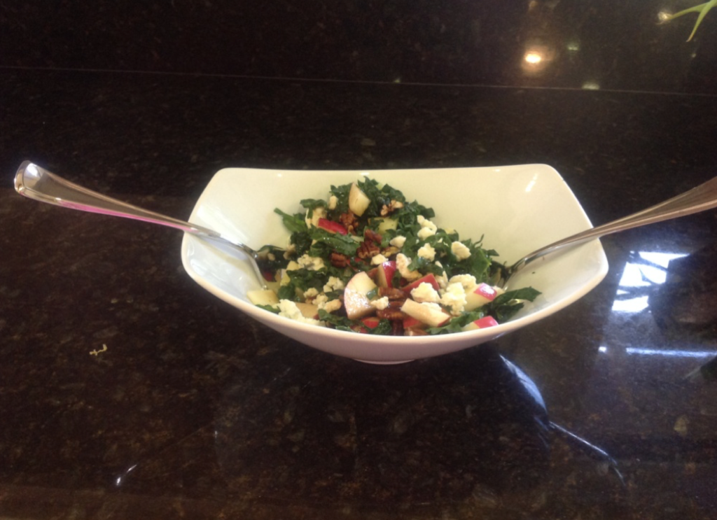 Dr. Sheldon’s Recipes Kale, Cucumber and Apple Salad with Pecans and
